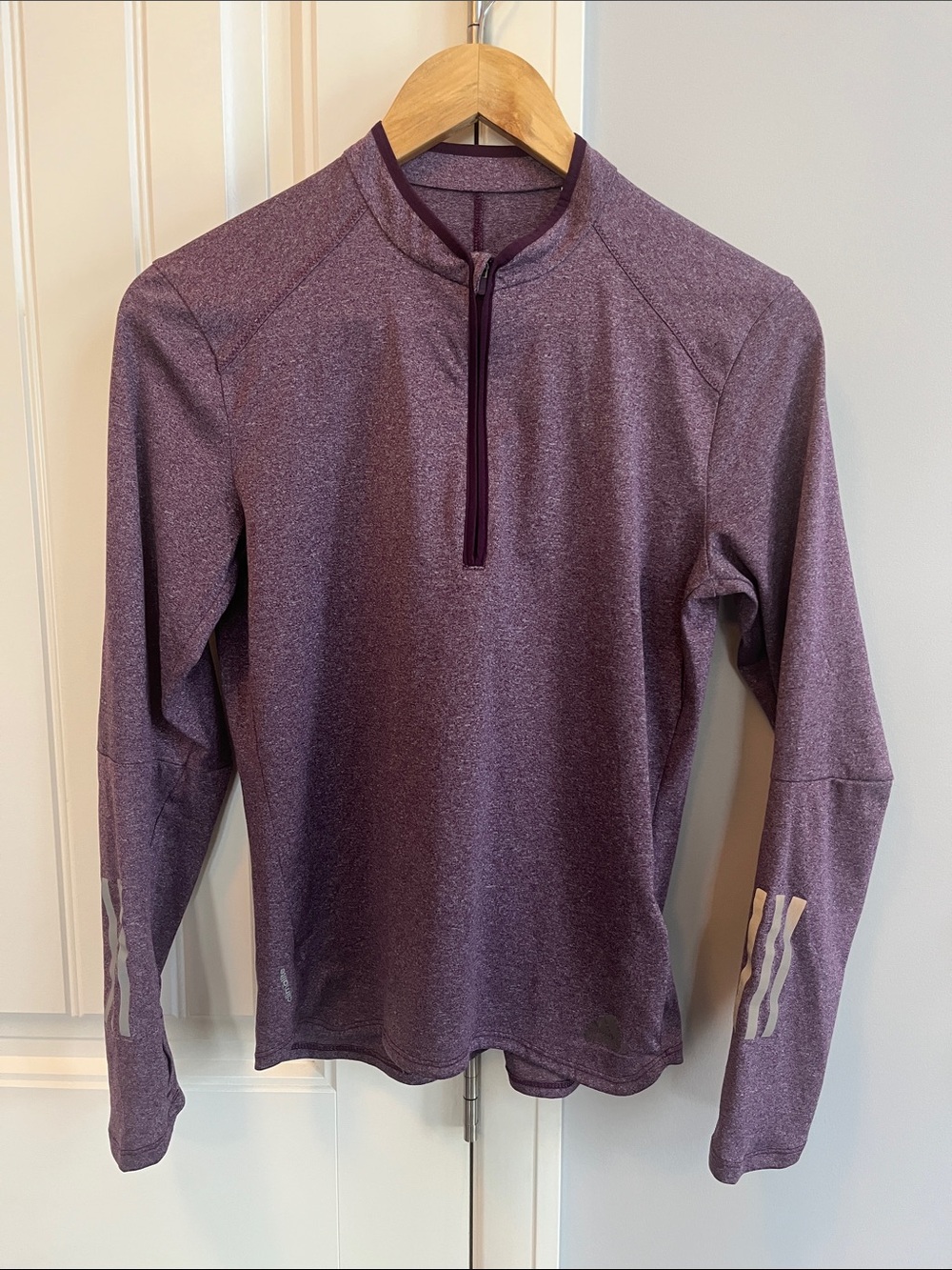 Adidas Response Climalite 1/2 Zip Running Top - Heathered Purple S